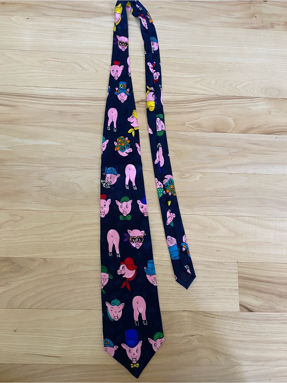 Vintage Silk Men’s Rosetti Tie Pigs Novelty Funny Tie Farm Animals